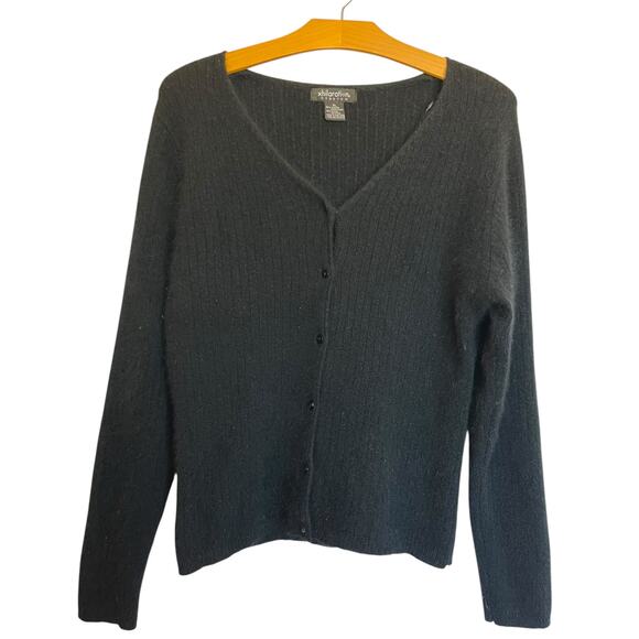 Xhilaration Y2K Baby Cardigan Ribbed Fuzzy Angora Button Front Sweater Size XL - Picture 1 of 8